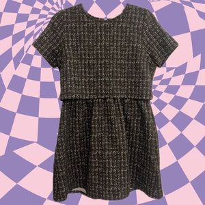 Pink Princess Black Dress with plaid like pattern